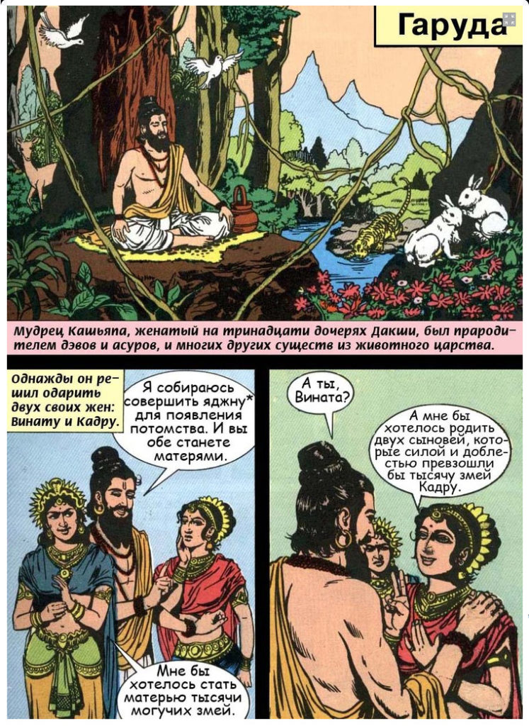 История Гаруды 01 - Кашьяпа дает благословения двум своим женам
