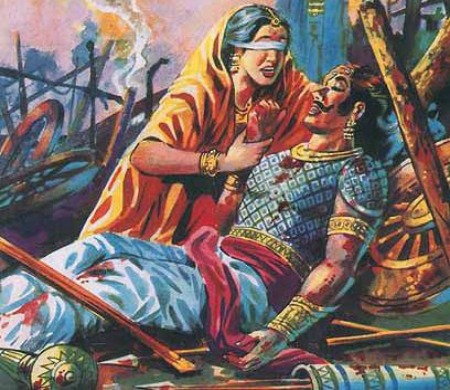 Махабхарата - Гандхари оплакивает погибших сыновей