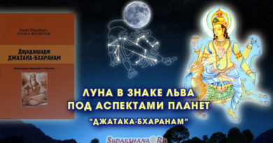 Луна в знаке Льва под аспектами планет -Джатака-Бхаранам