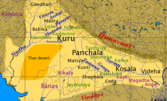 Карта царств древней Индии
