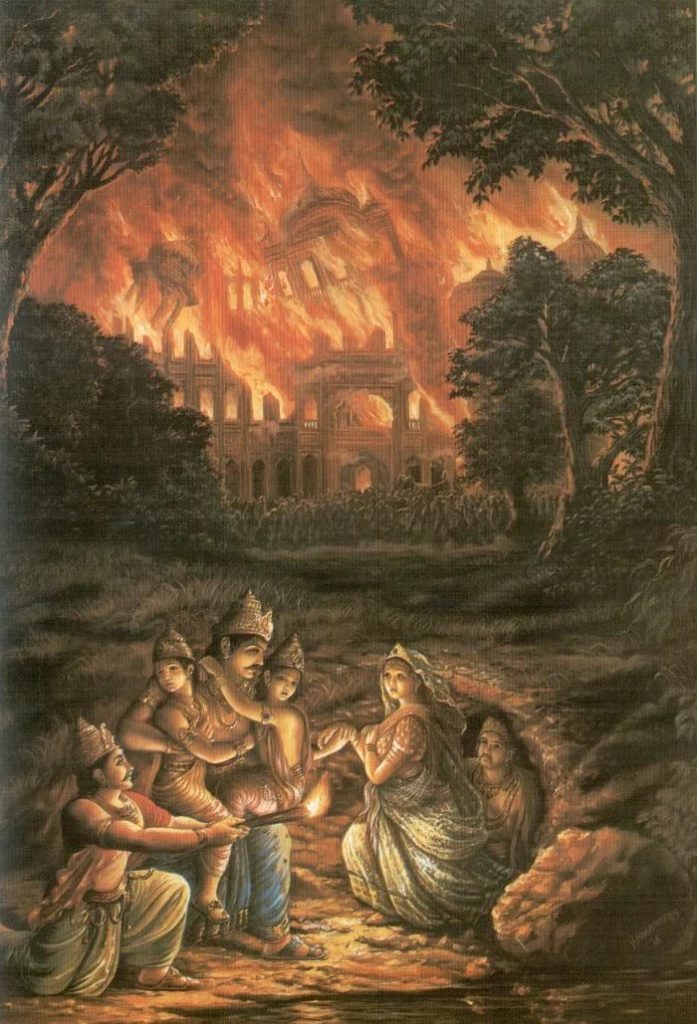 Махабхарата - Пандавы спасаются от пожара