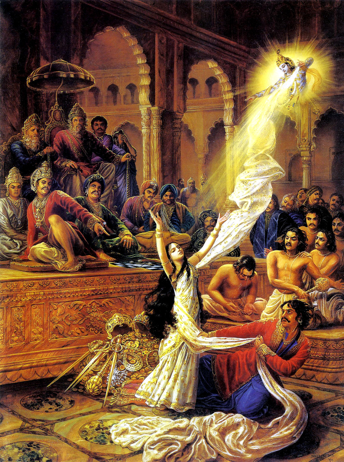 Махабхарата - Кришна спасает честь Драупади