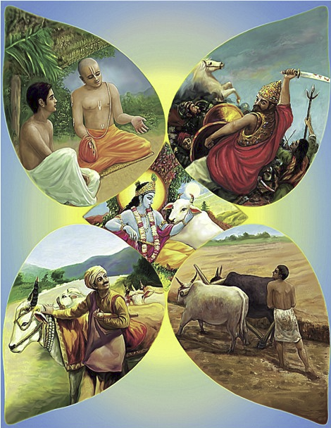 четыре варны ведического общества - брахманы, кшатрии, вайшьи, шудры